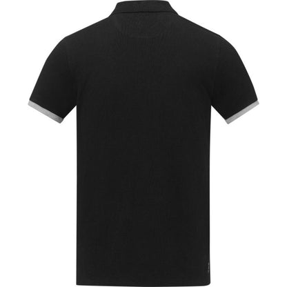 Solid Black - Back - Elevate Mens Morgan Short-Sleeved Polo Shirt