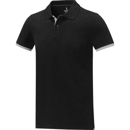 Solid Black - Side - Elevate Mens Morgan Short-Sleeved Polo Shirt