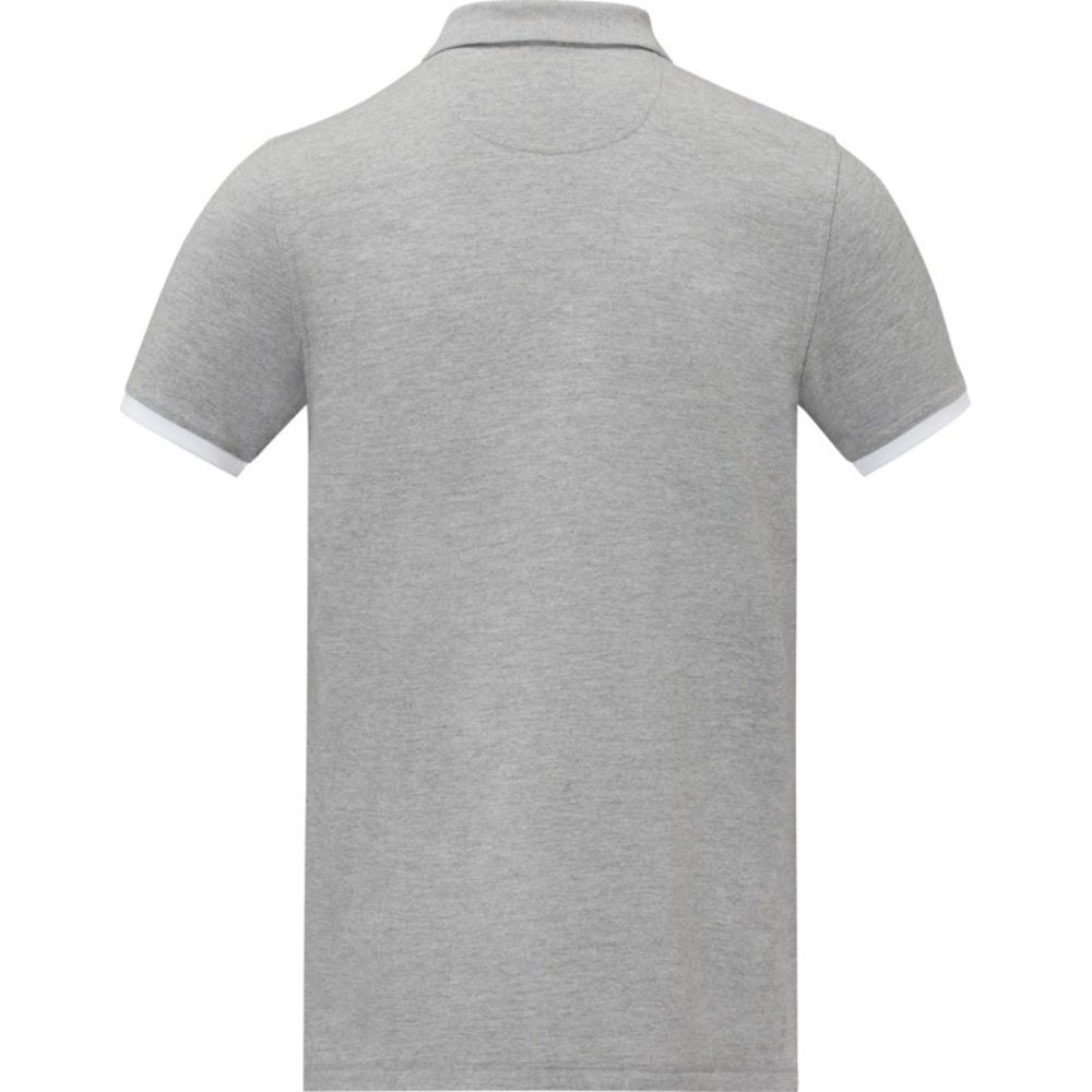 Heather Grey - Back - Elevate Mens Morgan Short-Sleeved Polo Shirt