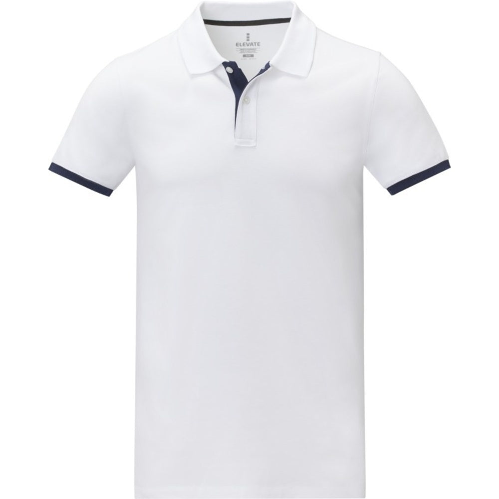 White - Front - Elevate Mens Morgan Short-Sleeved Polo Shirt