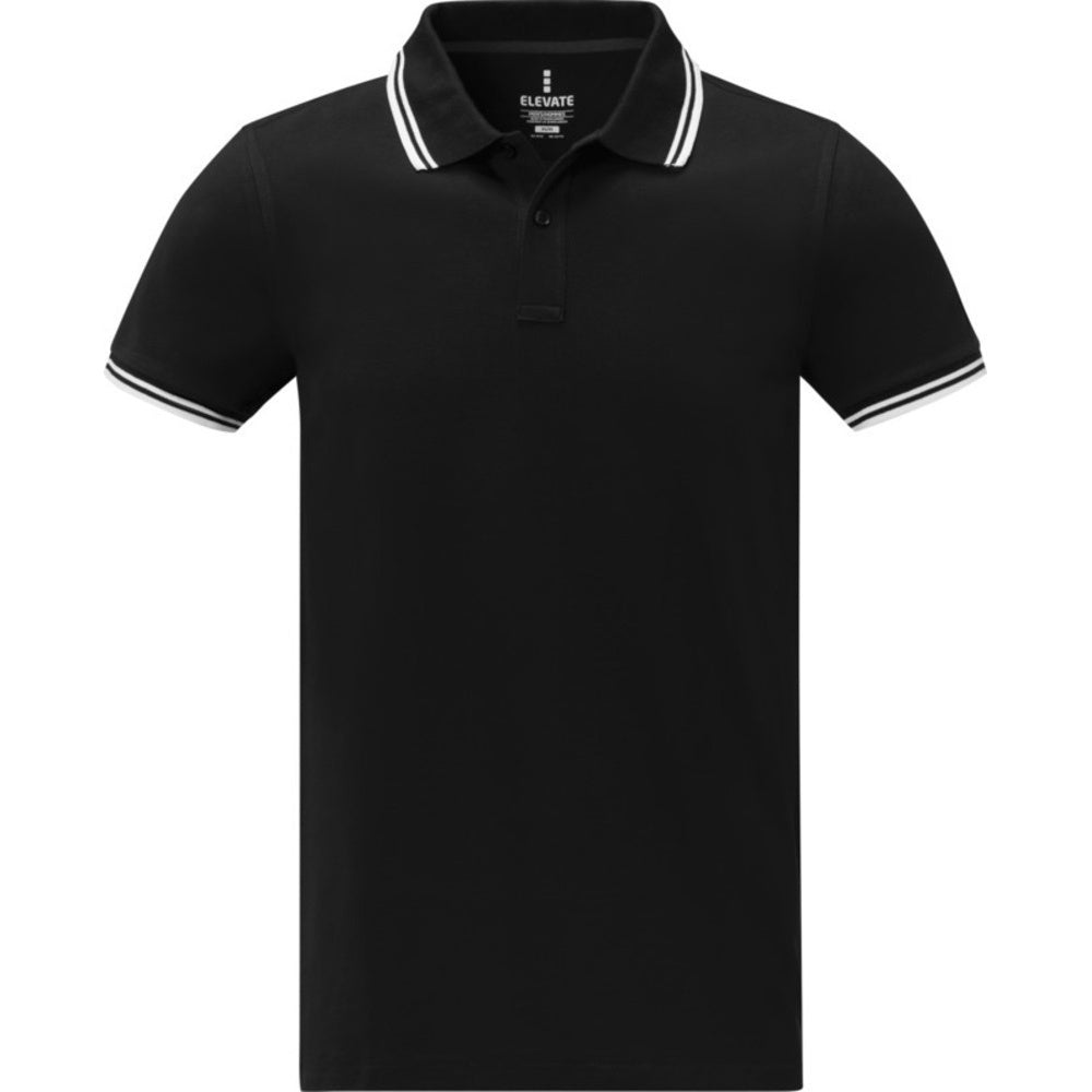 Solid Black - Front - Elevate Mens Amarago Short-Sleeved Polo Shirt