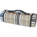 Khaki - Pack Shot - Bullet Sedum Checked Picnic Blanket