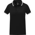 Solid Black - Front - Elevate Womens-Ladies Amarago Short-Sleeved Polo Shirt