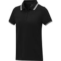 Solid Black - Back - Elevate Womens-Ladies Amarago Short-Sleeved Polo Shirt