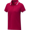 Red - Back - Elevate Womens-Ladies Amarago Short-Sleeved Polo Shirt