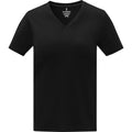 Solid Black - Front - Elevate Womens-Ladies Somoto V Neck T-Shirt