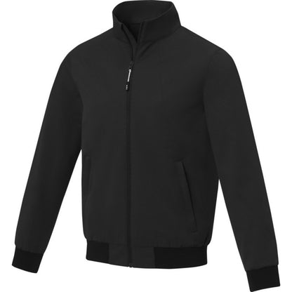 Solid Black - Side - Elevate Unisex Adult Keefe Bomber Jacket