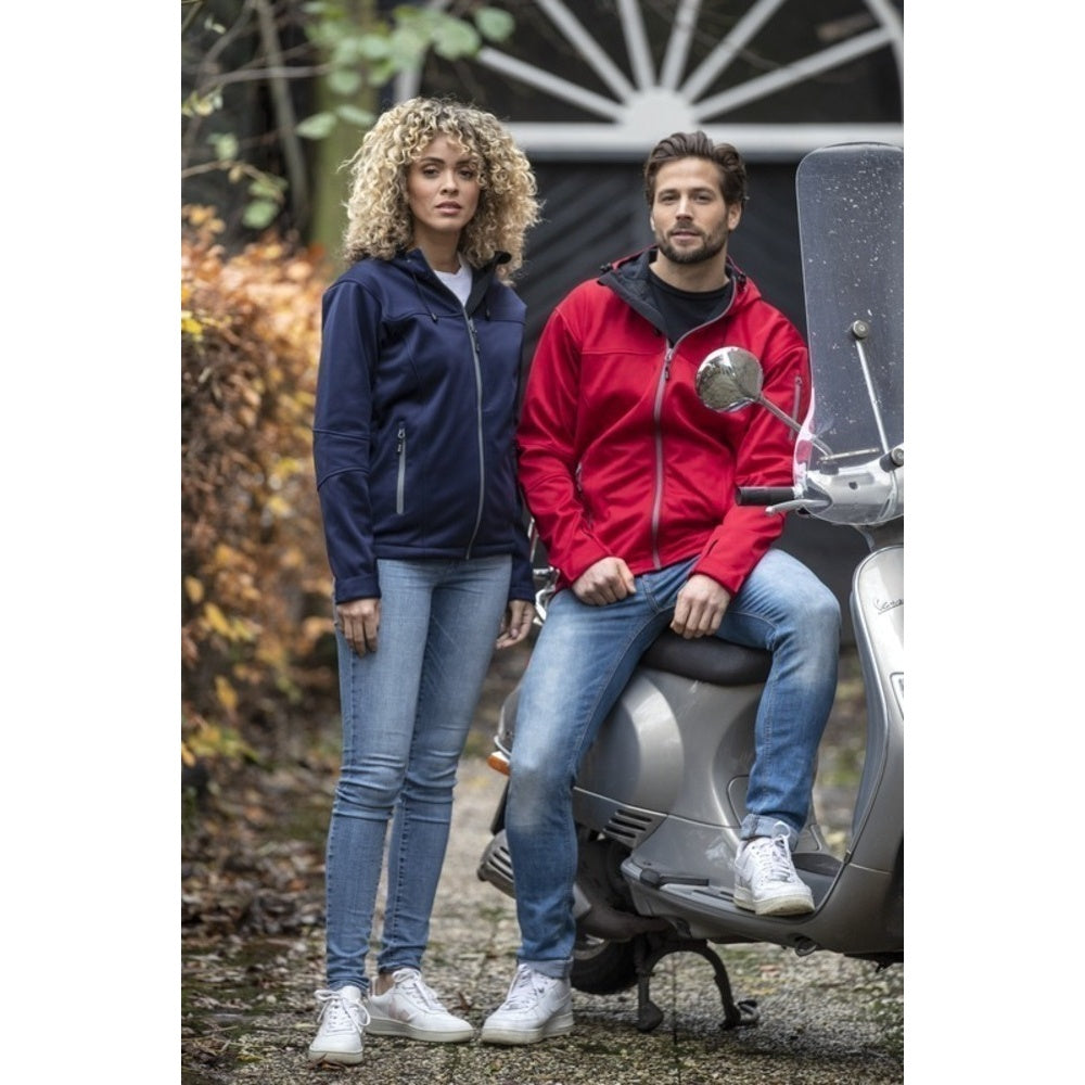 Navy - Back - Elevate Womens-Ladies Match Soft Shell Jacket