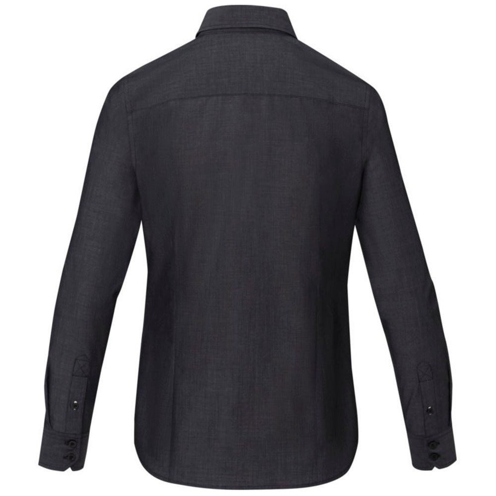 Solid Black - Back - Elevate NXT Womens-Ladies Cuprite Organic Long-Sleeved Shirt