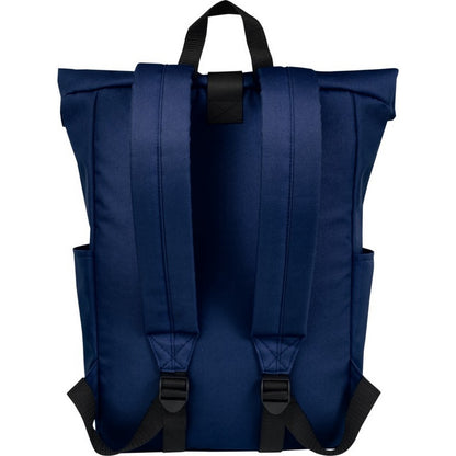 Navy - Back - Unbranded Byron Roll Up 18L Backpack