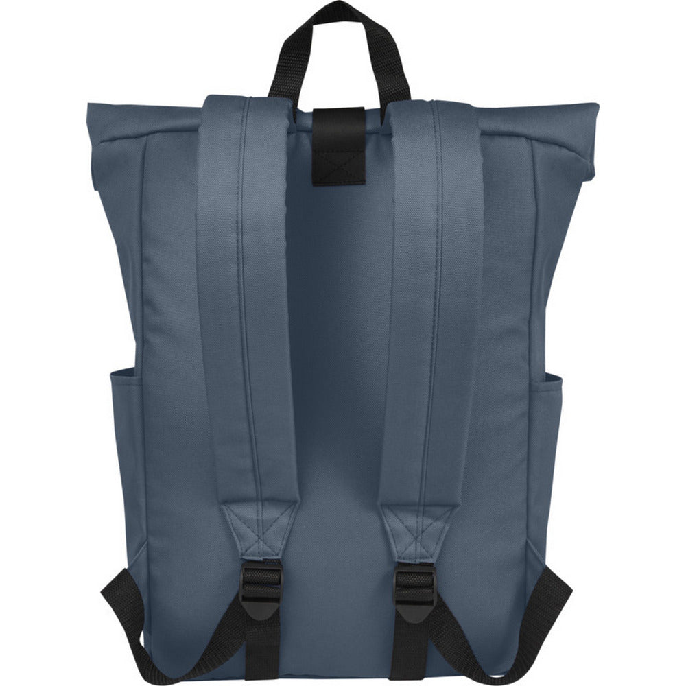 Hale Blue - Back - Unbranded Byron Roll Up 18L Backpack