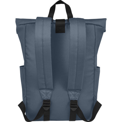 Hale Blue - Back - Unbranded Byron Roll Up 18L Backpack