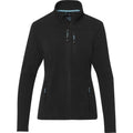 Solid Black - Front - Elevate NXT Womens-Ladies Amber Recycled Full Zip Fleece Jacket