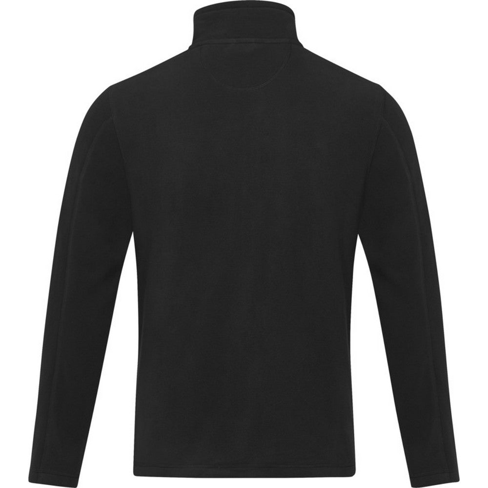 Solid Black - Back - Elevate NXT Mens Amber Recycled Full Zip Fleece Jacket