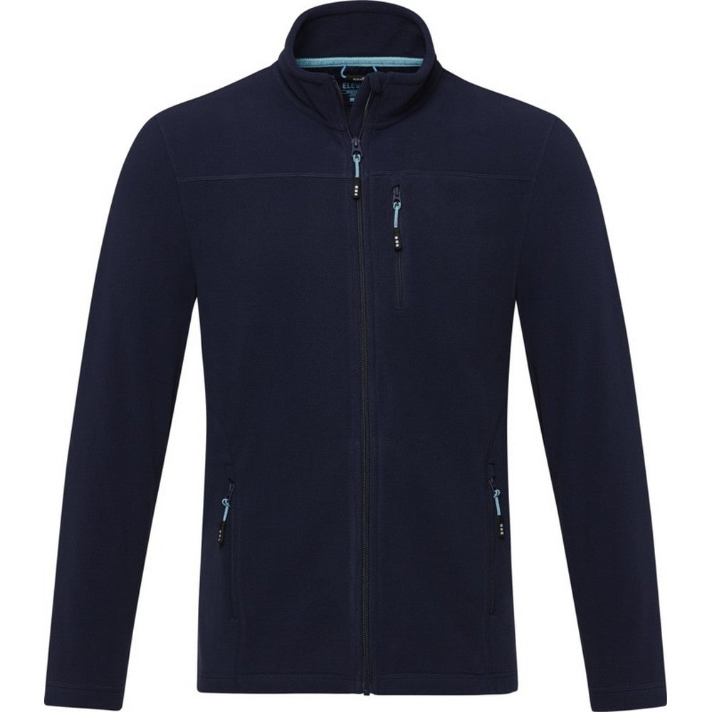 Navy - Front - Elevate NXT Mens Amber Recycled Full Zip Fleece Jacket