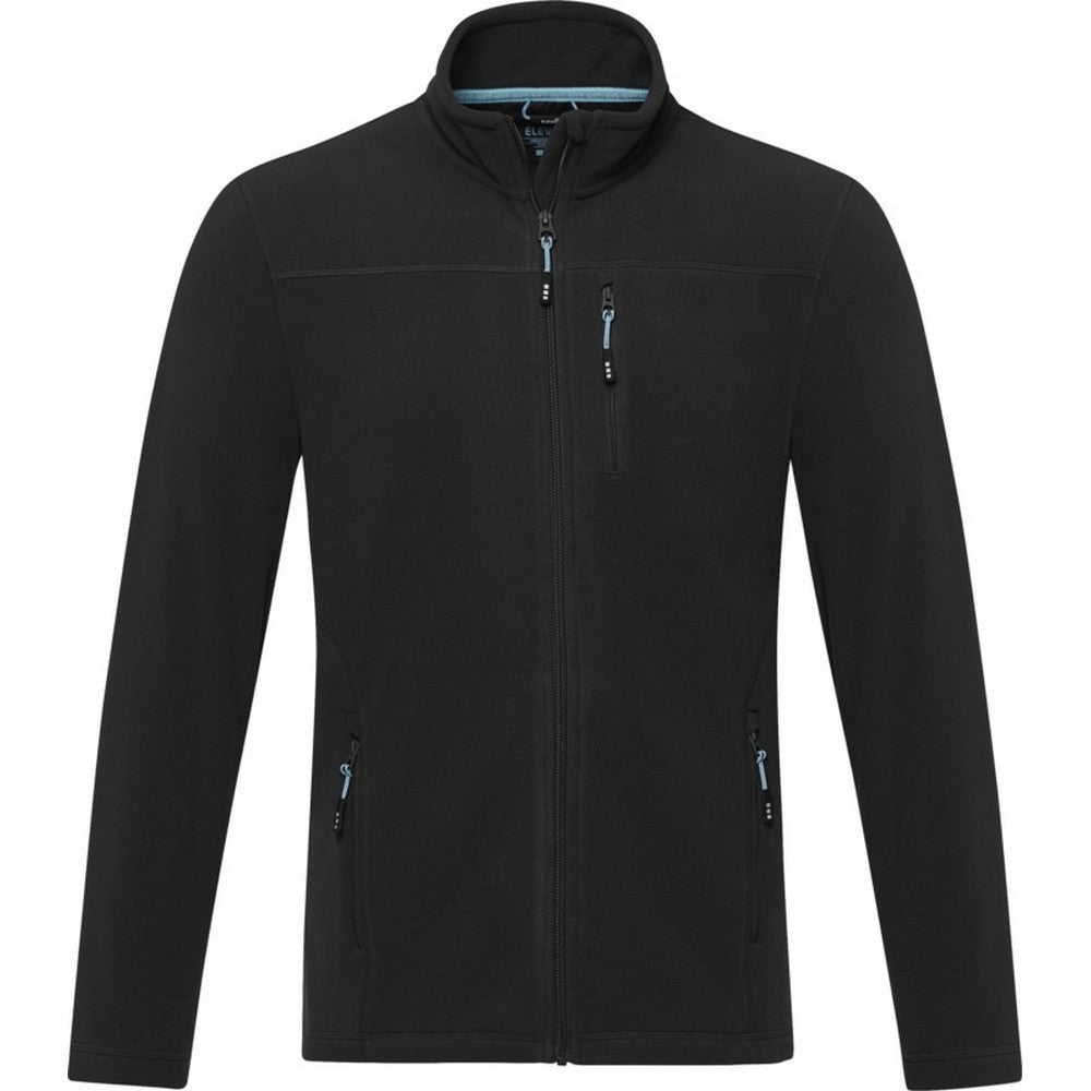 Solid Black - Front - Elevate NXT Mens Amber Recycled Full Zip Fleece Jacket