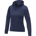 Navy - Side - Elevate Life Womens-Ladies Anorak Hooded Half Zip Sweatshirt