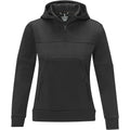 Solid Black - Front - Elevate Life Womens-Ladies Anorak Hooded Half Zip Sweatshirt