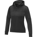 Solid Black - Side - Elevate Life Womens-Ladies Anorak Hooded Half Zip Sweatshirt