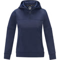 Navy - Front - Elevate Life Womens-Ladies Anorak Hooded Half Zip Sweatshirt