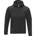 Solid Black - Front - Elevate Life Mens Sayan Half Zip Hoodie