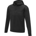 Solid Black - Side - Elevate Life Mens Sayan Half Zip Hoodie