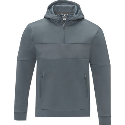 Steel Grey - Front - Elevate Life Mens Sayan Half Zip Hoodie