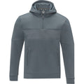 Steel Grey - Front - Elevate Life Mens Sayan Half Zip Hoodie