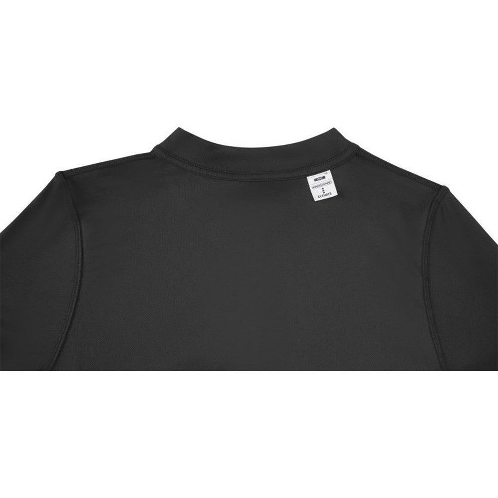 Solid Black - Close up - Elevate Essentials Womens-Ladies Deimos Cool Fit Polo Shirt