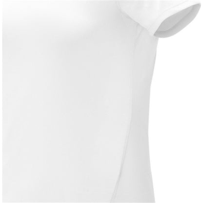 White - Close up - Elevate Essentials Womens-Ladies Deimos Cool Fit Polo Shirt