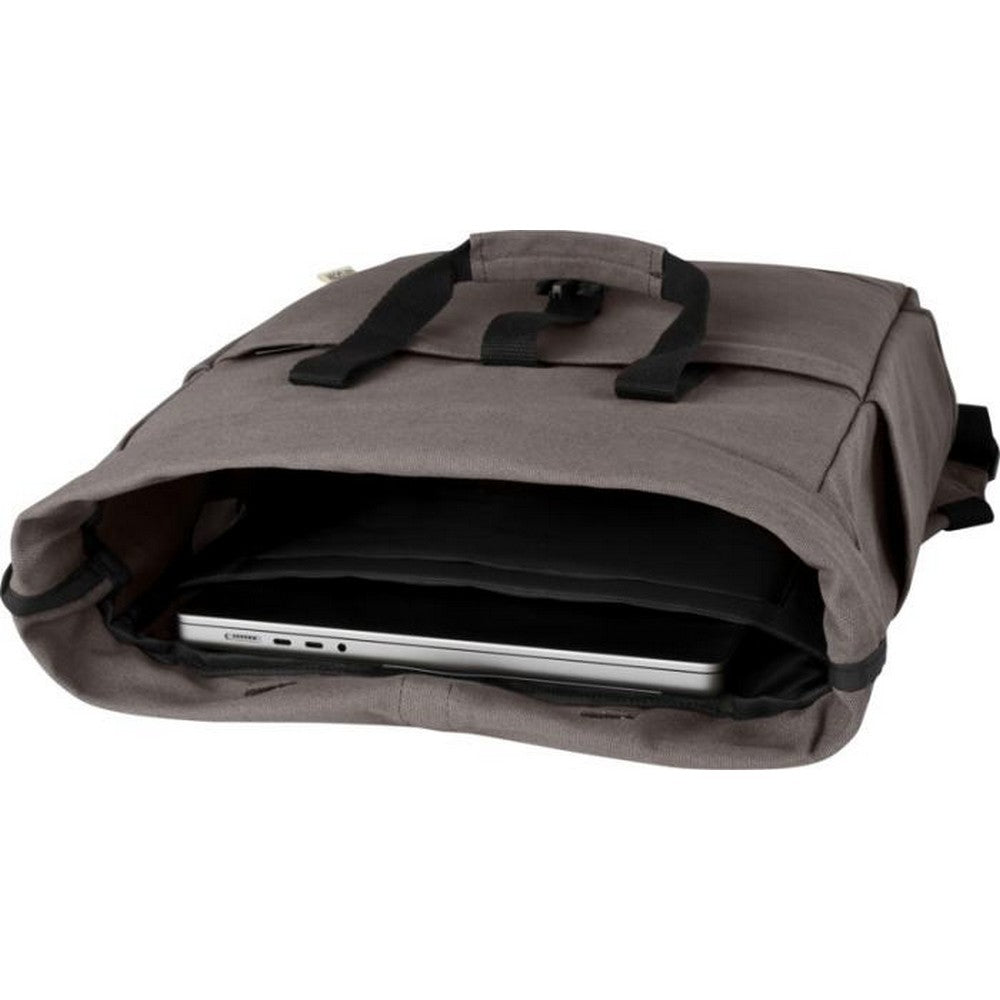 Grey - Pack Shot - Joey Roll Top Canvas 15L Laptop Backpack
