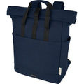 Navy - Side - Joey Roll Top Canvas 15L Laptop Backpack