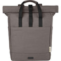Grey - Front - Joey Roll Top Canvas 15L Laptop Backpack