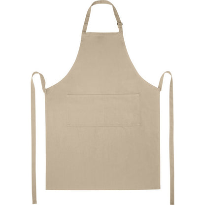 Oatmeal - Side - Unisex Adult Andrea Adjustable Neck Strap Apron