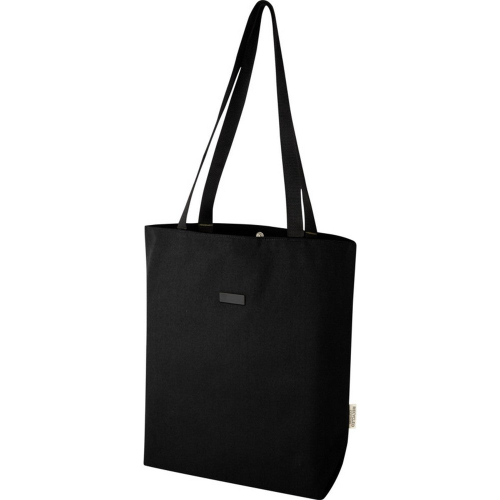 Solid Black - Side - Joey Canvas Recycled 14L Tote Bag