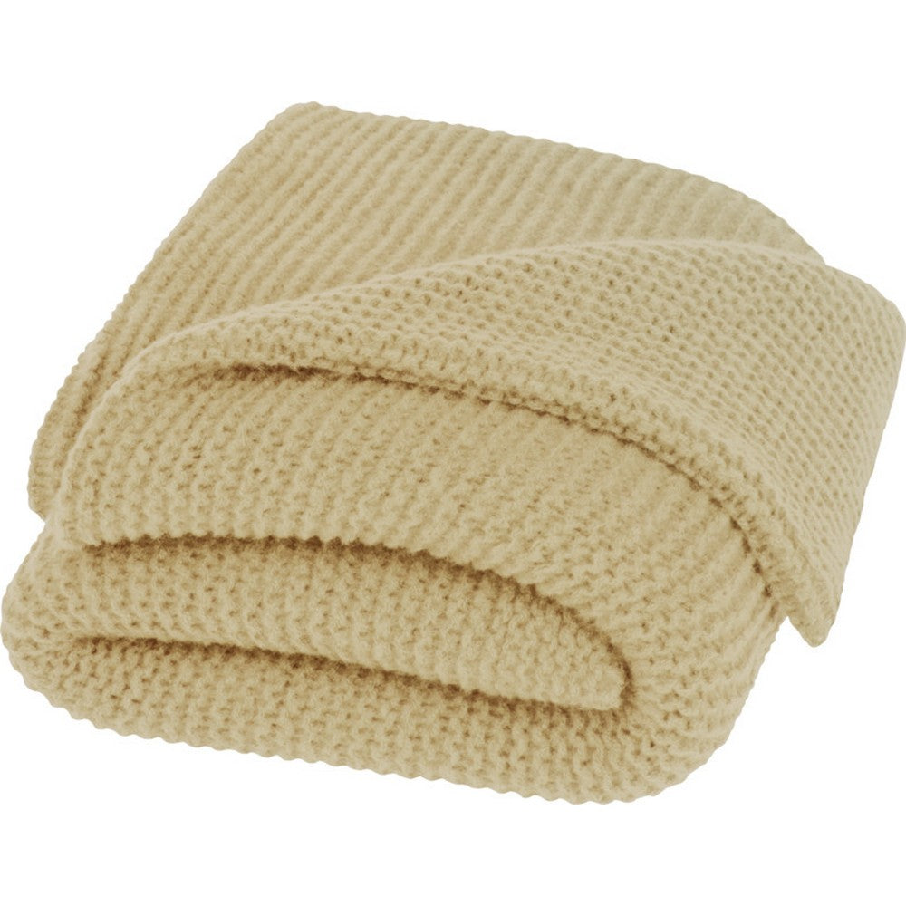 Beige - Front - Seasons Suzy Polyester Knitted Blanket