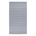 Grey - Front - Anna Hammam Striped Cotton Beach Towel