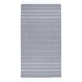 Grey - Front - Anna Hammam Striped Cotton Beach Towel