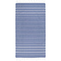 Navy - Front - Anna Hammam Striped Cotton Beach Towel