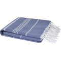 Navy - Back - Anna Hammam Striped Cotton Beach Towel