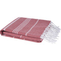 Red - Back - Anna Hammam Striped Cotton Beach Towel