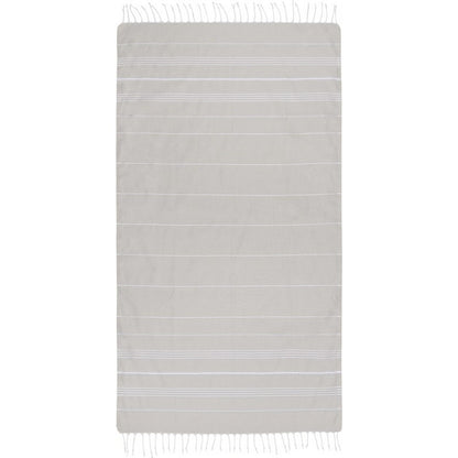 Beige - Front - Anna Hammam Striped Cotton Beach Towel