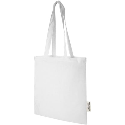 White - Back - Madras Recycled Cotton 7L Tote Bag
