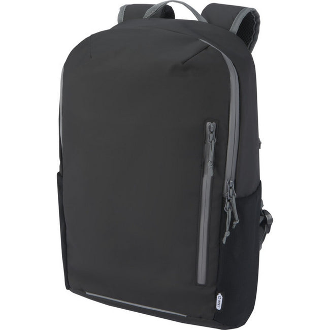 Solid Black - Side - Aqua Recycled Water Resistant 21L Laptop Backpack