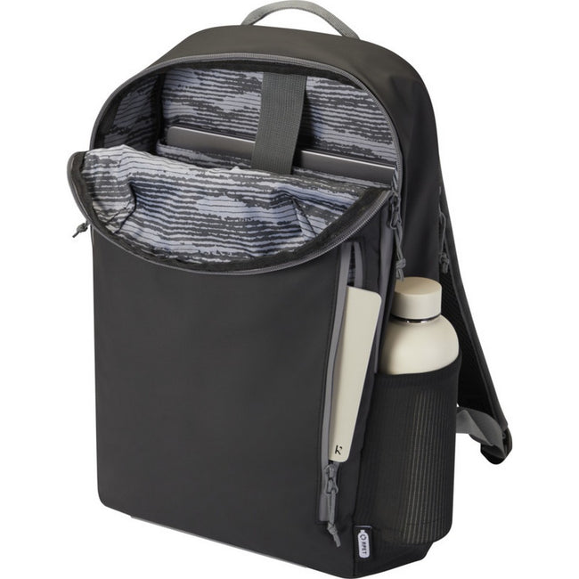 Solid Black - Lifestyle - Aqua Recycled Water Resistant 21L Laptop Backpack