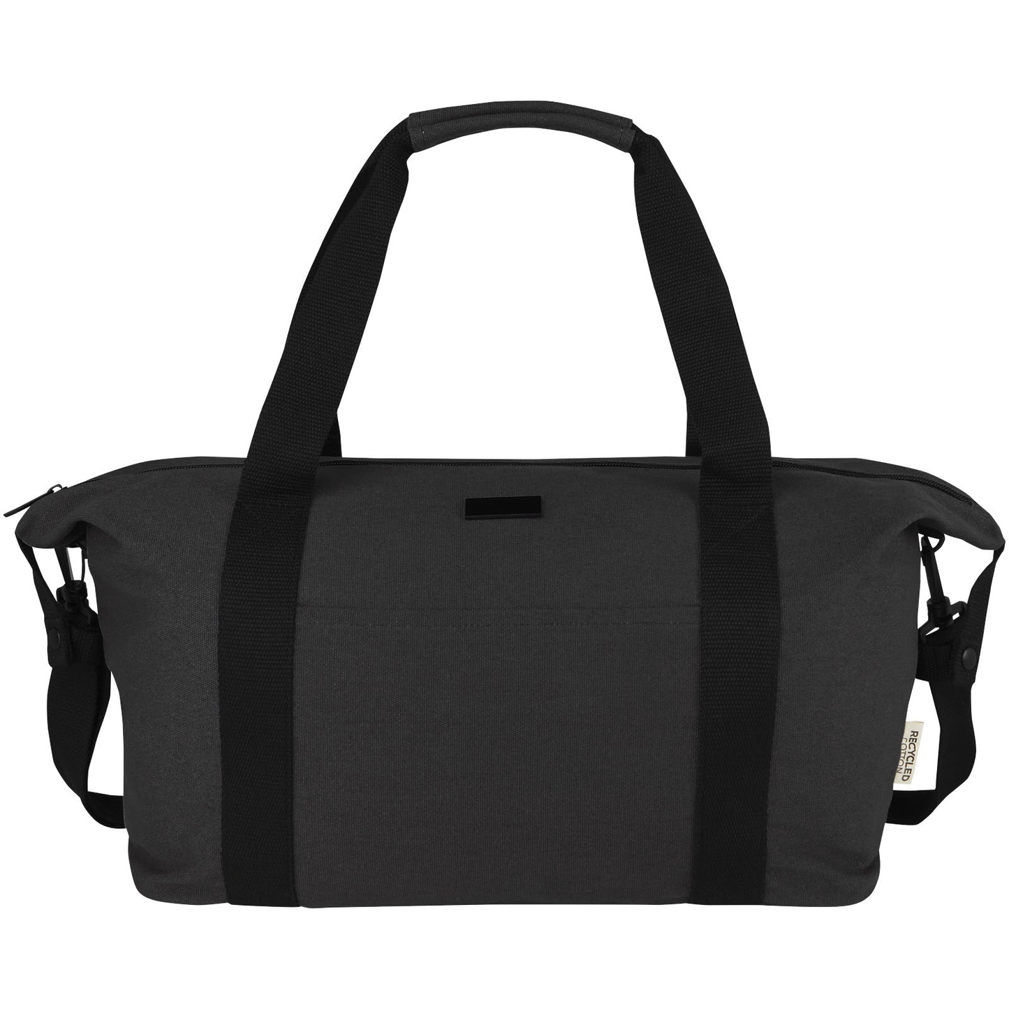 Solid Black - Back - Joey Canvas Sports Recycled Duffle Bag