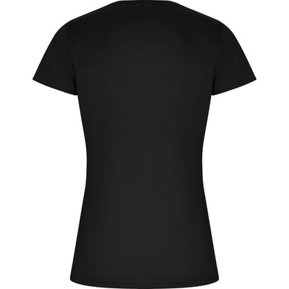 Solid Black - Back - Roly Womens-Ladies Imola Sports T-Shirt