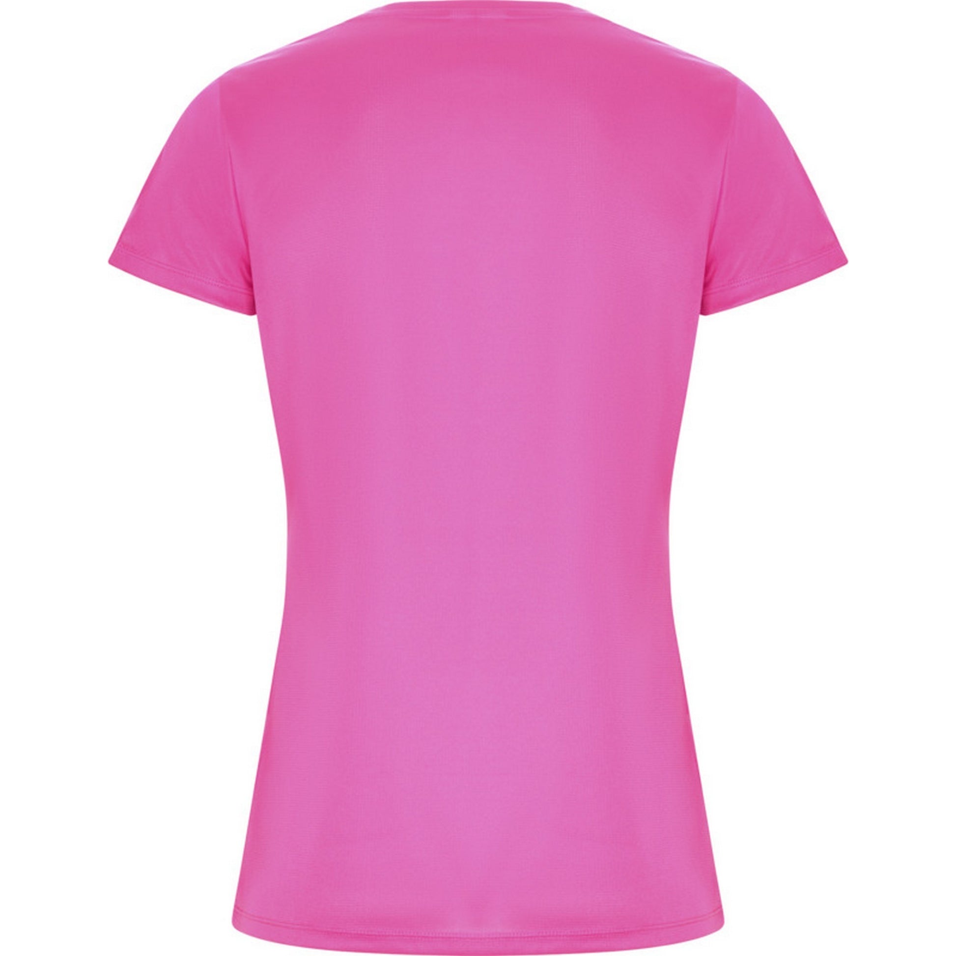 Fluorescent Pink - Back - Roly Womens-Ladies Imola Sports T-Shirt