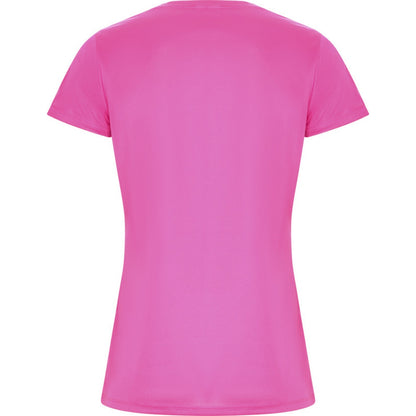 Fluorescent Pink - Back - Roly Womens-Ladies Imola Sports T-Shirt