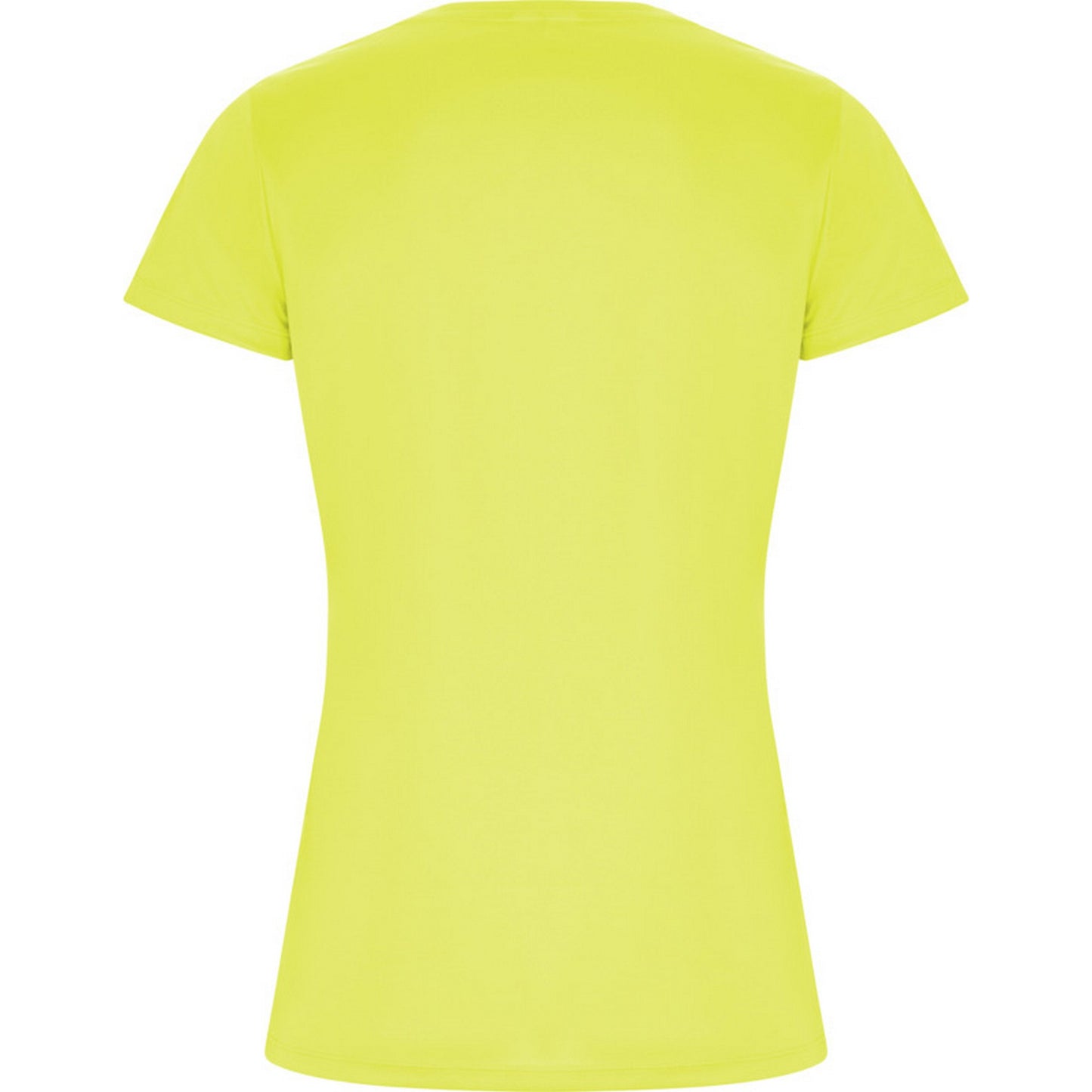 Fluorescent Yellow - Back - Roly Womens-Ladies Imola Sports T-Shirt